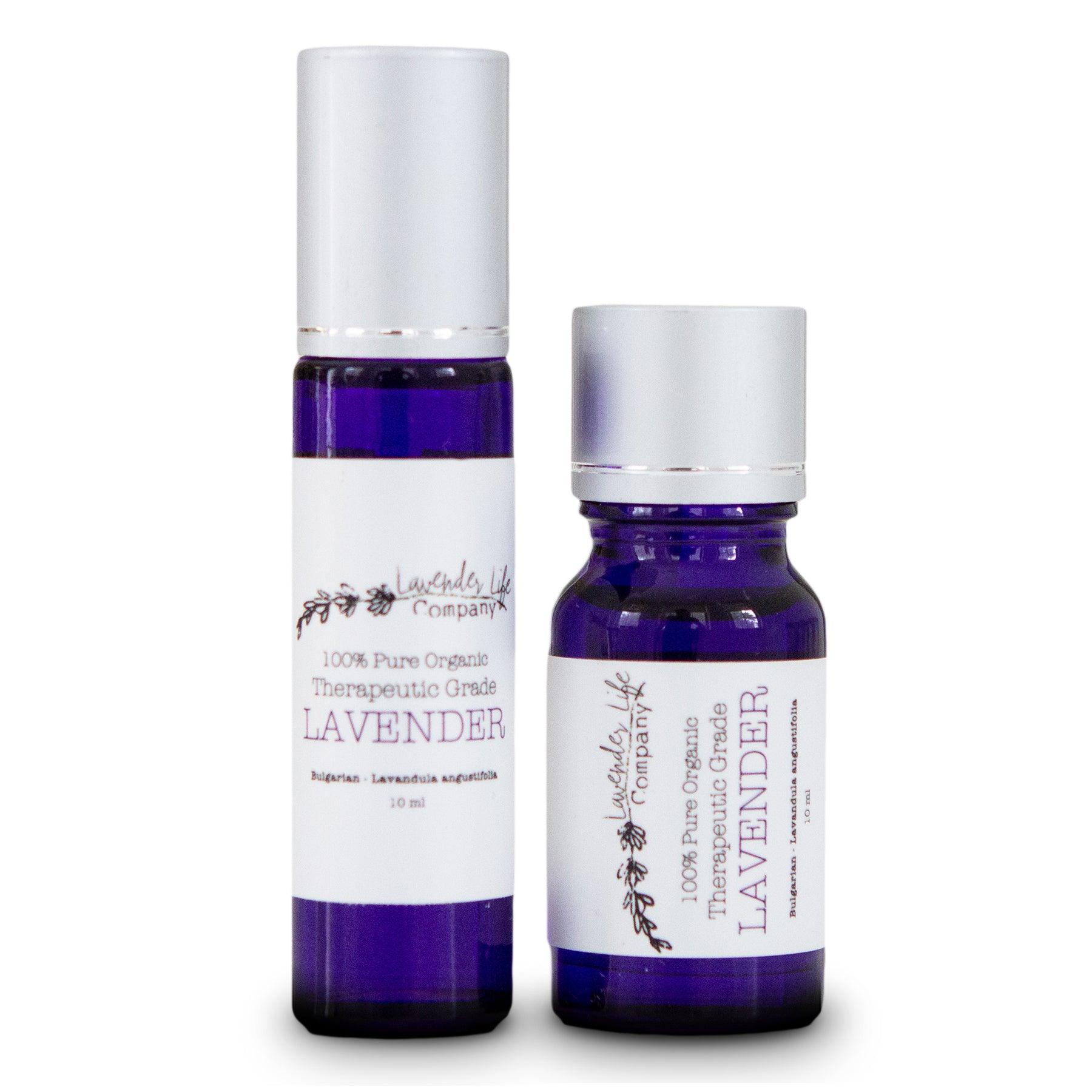 Lavender Essential Oil Set with Roll-on and Dropper - 100% Pure & Organic